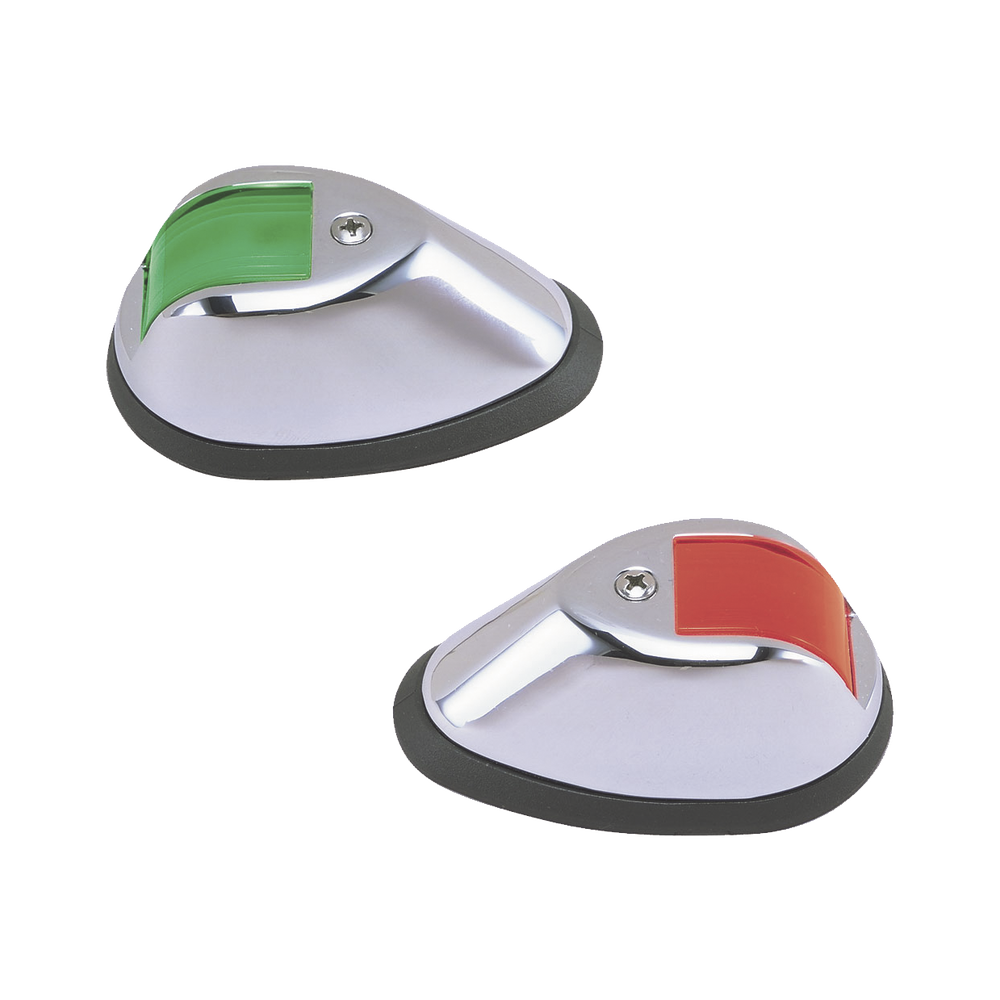Set de Luces de Navegación Verticales en Carcasa Cromada en Color Rojo/Verde para Embarcaciones a Motor de Hasta 20 Metros