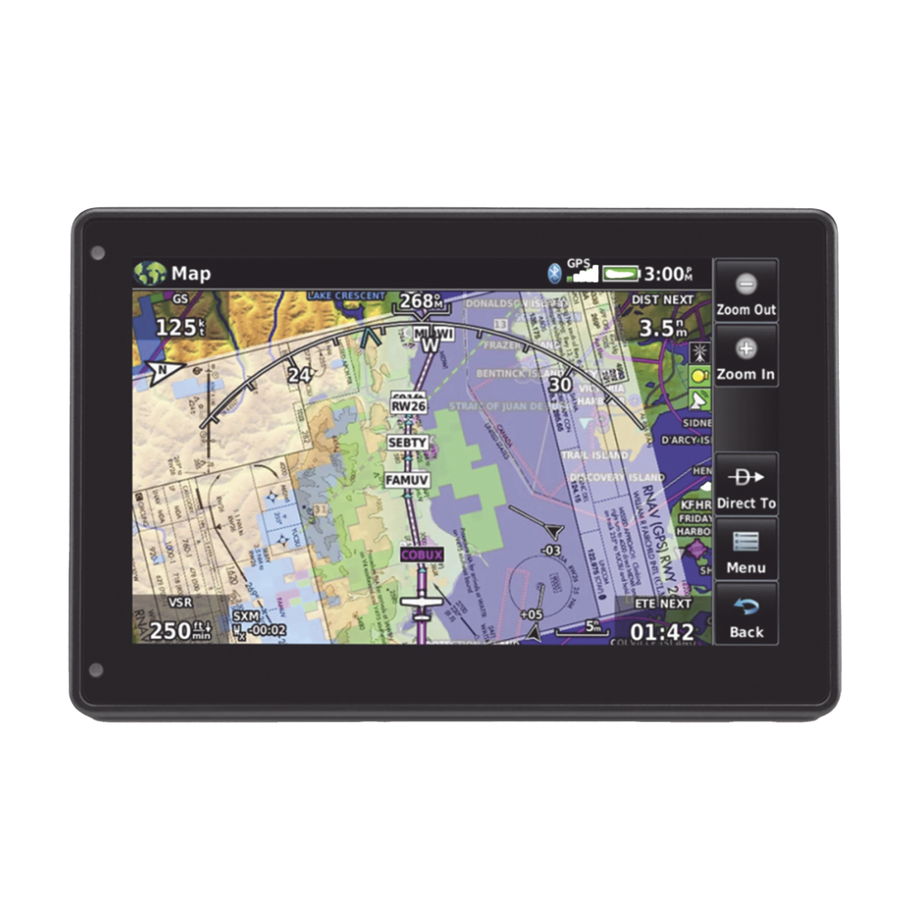 Navegador portátil aera 760, muestra información de trafico aéreo y una excelente visualización por medio de su pantalla con visión 3D touch screen. - Image 3