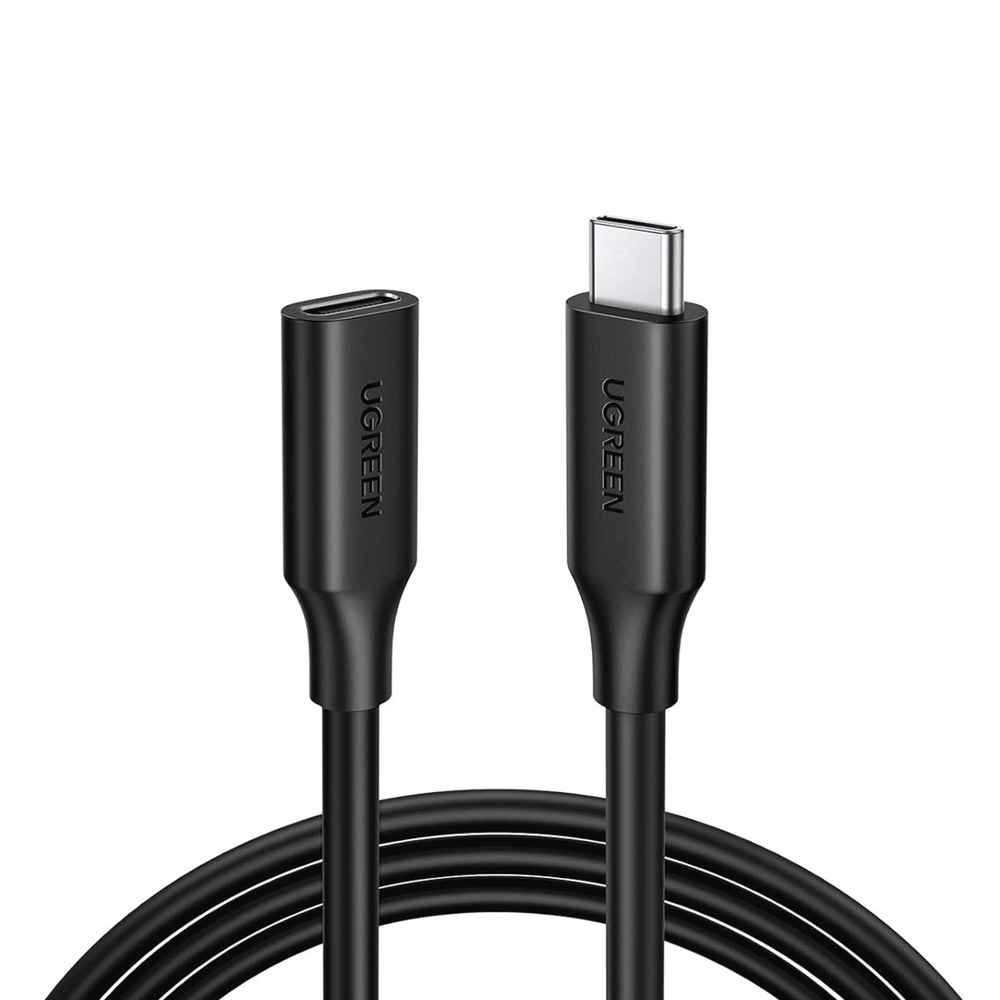 Cable USB-C Macho a USB-C Hembra | 1metro | USB-C 3.1 Gen 2 | Compatible con Thunderbolt 3 | TPE | Transferencia de Datos 10 Gbps | Soporta hasta 100W para Carga Rápida | Reversible.