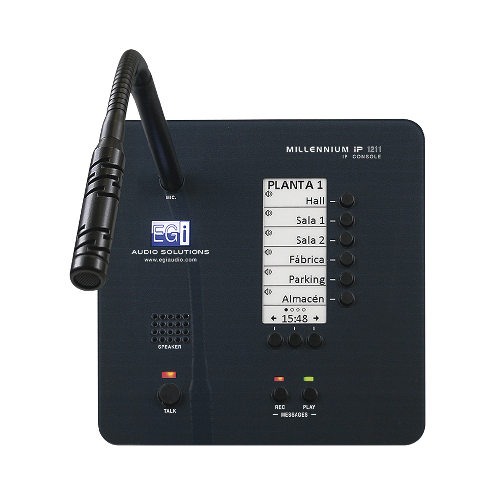 CONSOLA DE AVISOS MULTIZONA IP CON DISPLAY, MICRÓFONO Y GRABADOR DE MENSAJES - Image 2