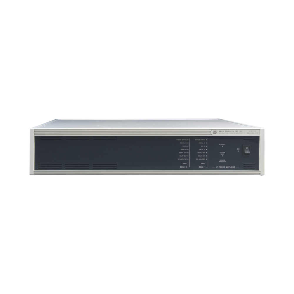 ETAPA DE POTENCIA DIGITAL 2x500W 100V MILLENNIUM IP CON CONECTIVIDAD IP LAN, SUPERVISON, CALIDAD DE SONIDO HQ PARA 2 ZONAS, EN FORMATO RACK 2U