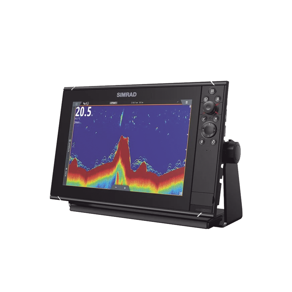 Pantalla Náutica NSS12 evo3S / Pantalla SolarMAX IPS 12 Pulgadas / Procesador iMX 8 / Ecosonda Integrada 1kW CHIRP / Conectividad Inalámbrica / Cartografía C-MAP® Preinstalada / Compatibilidad con Accesorios Simrad / Montaje Flush