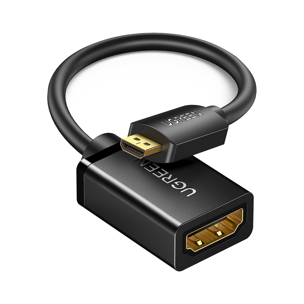 Adaptador Micro HDMI a HDMI (HDMI Tipo D) / 18Gbps / 4K@60Hz / HDR / Tecnolog?a 3D / ARC / Carcasa PC+ABS / HDCP / Longitud de 22 cm (8.66 pulgadas)
