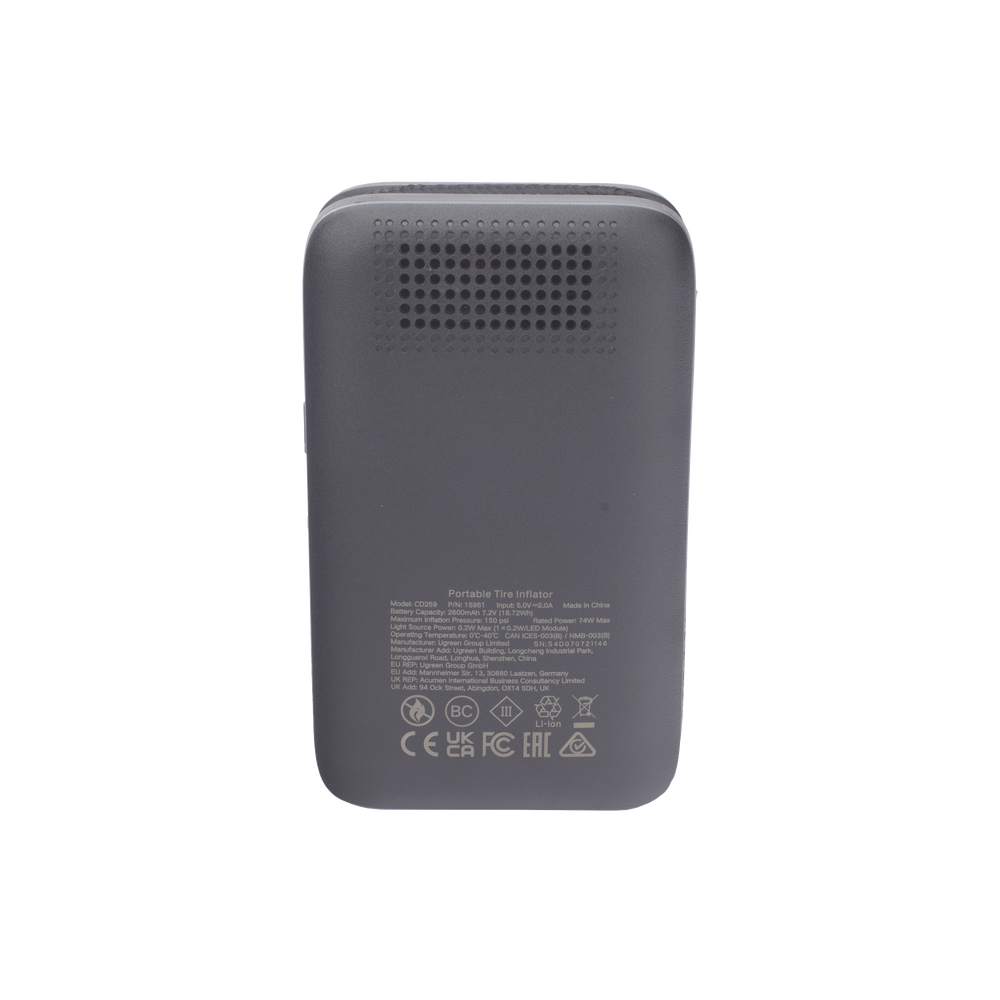 Inflador de Neumáticos | Compresor de Aire Portátil | Bomba de Aire de 150 PSI | Flujo de Aire de 15L/Min | Con Batería Integrada | Cuenta con Luz LED | Ideal para coches, bicicletas, pelotas de motocicleta. - Image 5