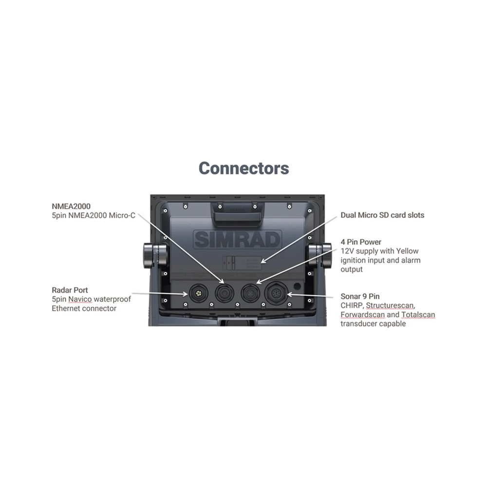 Display Multifuncional Simrad GO Series 9’’ / Pantalla Táctil Multi-touch / GPS Integrado / Ecosonda / Wi-Fi / Interfaz NMEA 2000 y Radar / Transductor 83/200 / Compatible con C-MAP Discover - Image 5