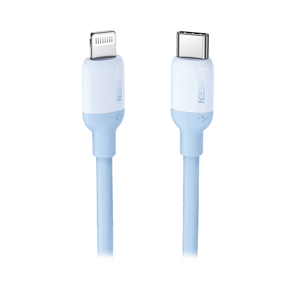 Cable USB-C a Lightning / Certificado MFi / 1 Metro / Adecuado para iPhone, iPad, iPod / Carga Rápida PD 20W / Sincronización de Datos de hasta 480 Mbps / Goma de Silicona y TPE. / Suave al Tacto / Color Navy Blue