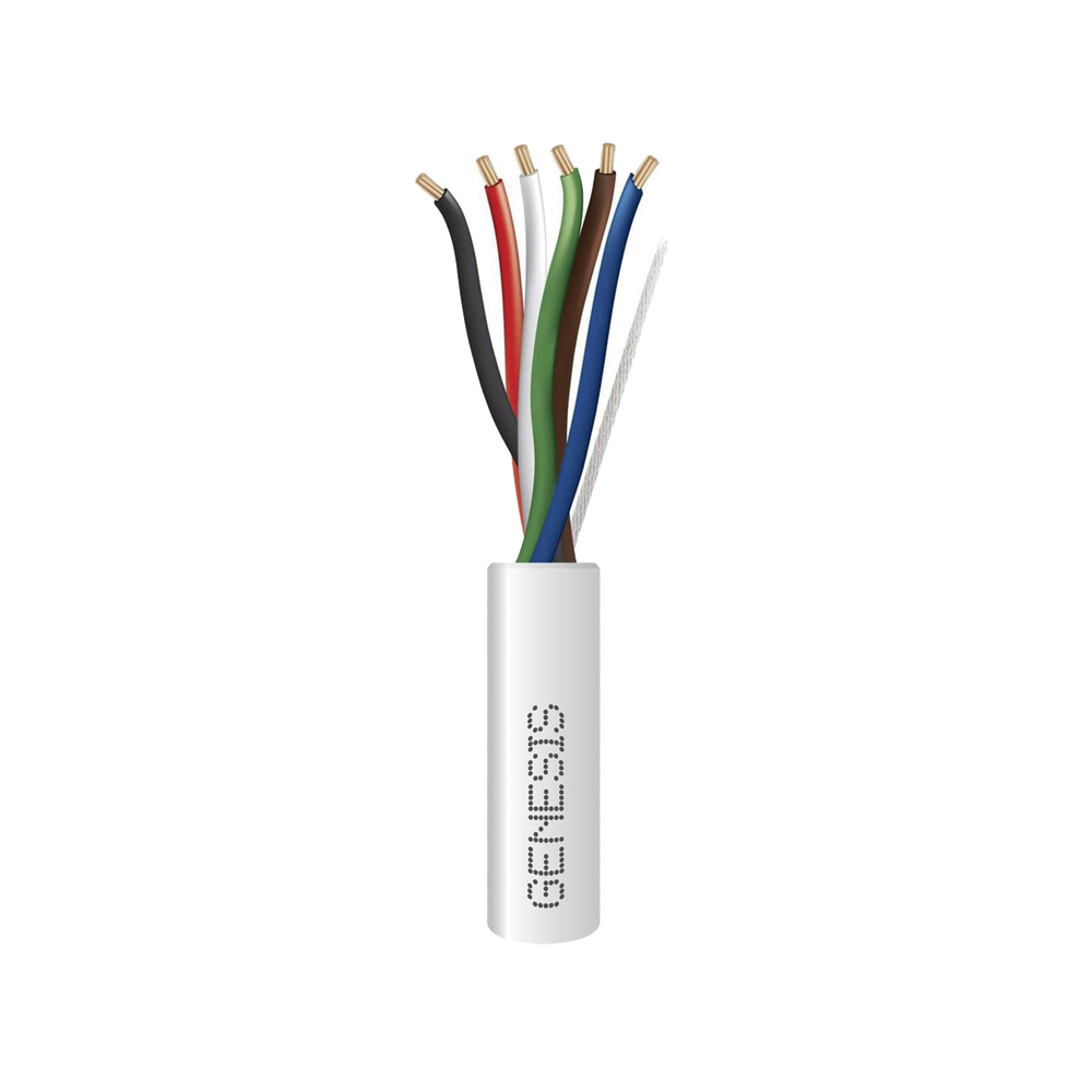 Bobina de 305 Metros (1000 Pies) / Cable de Cobre / 6 x 22 AWG / Riser / Tipo CMR-CL3R / Para Aplicaciones de Control de Acceso / Alarmas de Intrusi?n / Automatizaci?n / Interfonos y TV Porteros