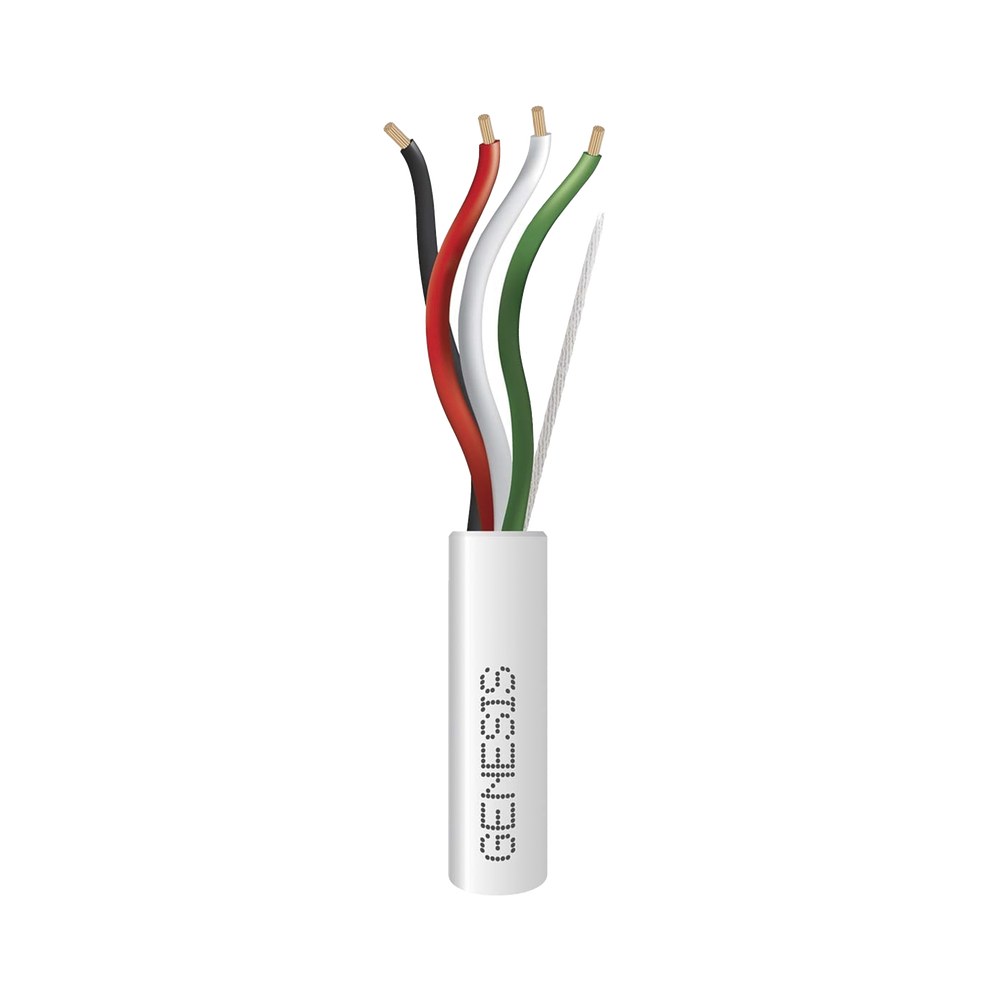 Bobina de 305 Metros (1000 Pies) / Cable de Cobre / 4 x 18 AWG / Riser / Color Blanco / Para Aplicaciones de Alarmas de Intrusi?n/Control de Acceso/ Automatizaci?n / Interfonos y Tv Porteros
