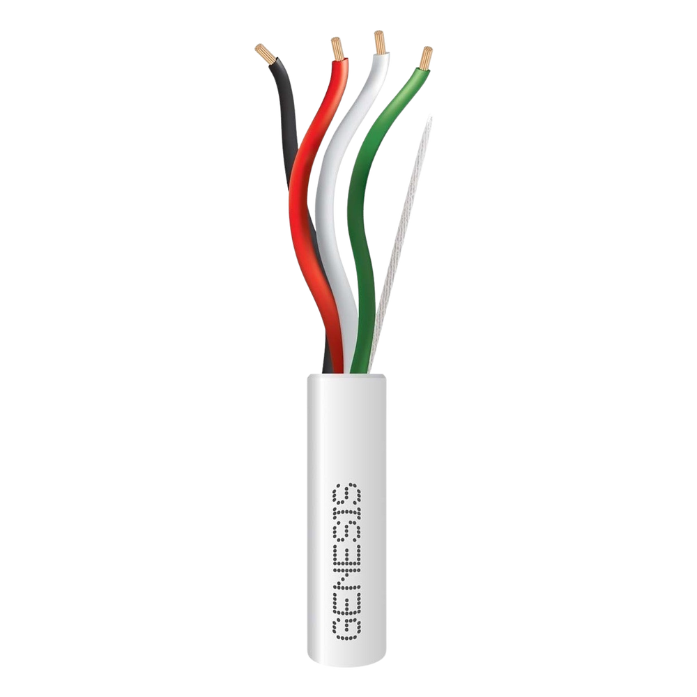 Bobina de 152 Metros (500 Pies) / Cable de Cobre / 4 x 18 AWG / Riser / Color Blanco / Para Aplicaciones de Alarmas de Intrusi?n/Control de Acceso/ Automatizaci?n / Interfonos y Tv Porteros