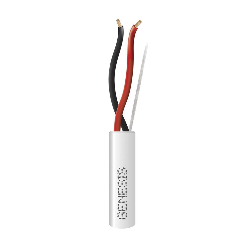 Bobina de 305 Metros (1000 Pies) de Cable / 2 x 16 AWG / Riser / Tipo CMR-CL3R / Color Blanco / Para Aplicaciones de Alarmas de Intrusi?n, Control de Acceso, Automatizaci?n, Interfonos y TV Porteros