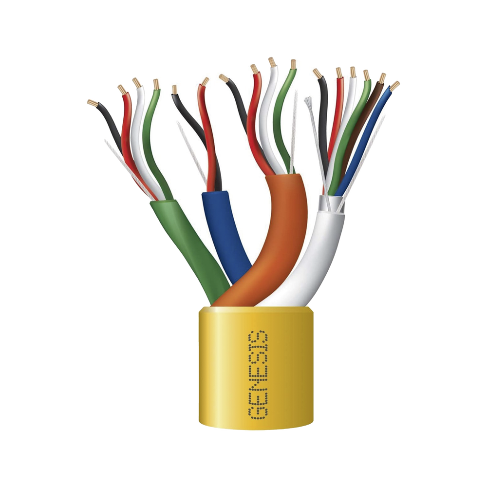 Carrete de Cable de 305 Metros (1000 Pies) / Color Amarillo / Compuesto por  6 x 22 AWG blindado, 4 x 18 AWG, 4 x 22 AWG, y 2 x 22 AWG / Para Aplicaciones en Control de Acceso