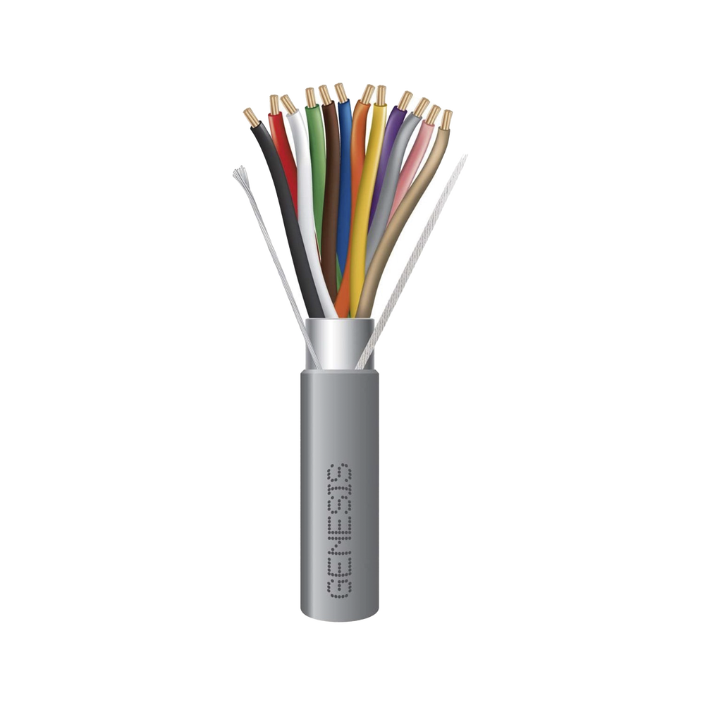 Carrete de 305 Metros (1000 Pies) / Cable de Cobre / 12 x 22 AWG / Riser / Tipo CMR CL3R FPLR / Para Interior / Color Gris / Para Aplicaciones de Alarmas de Intrusi?n y Automatizaci?n
