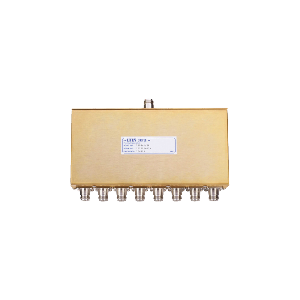 Divisor de Potencia EMR de 8 Vías, 30-700 MHz, 0.5 Watt, Conectores N Hembra.