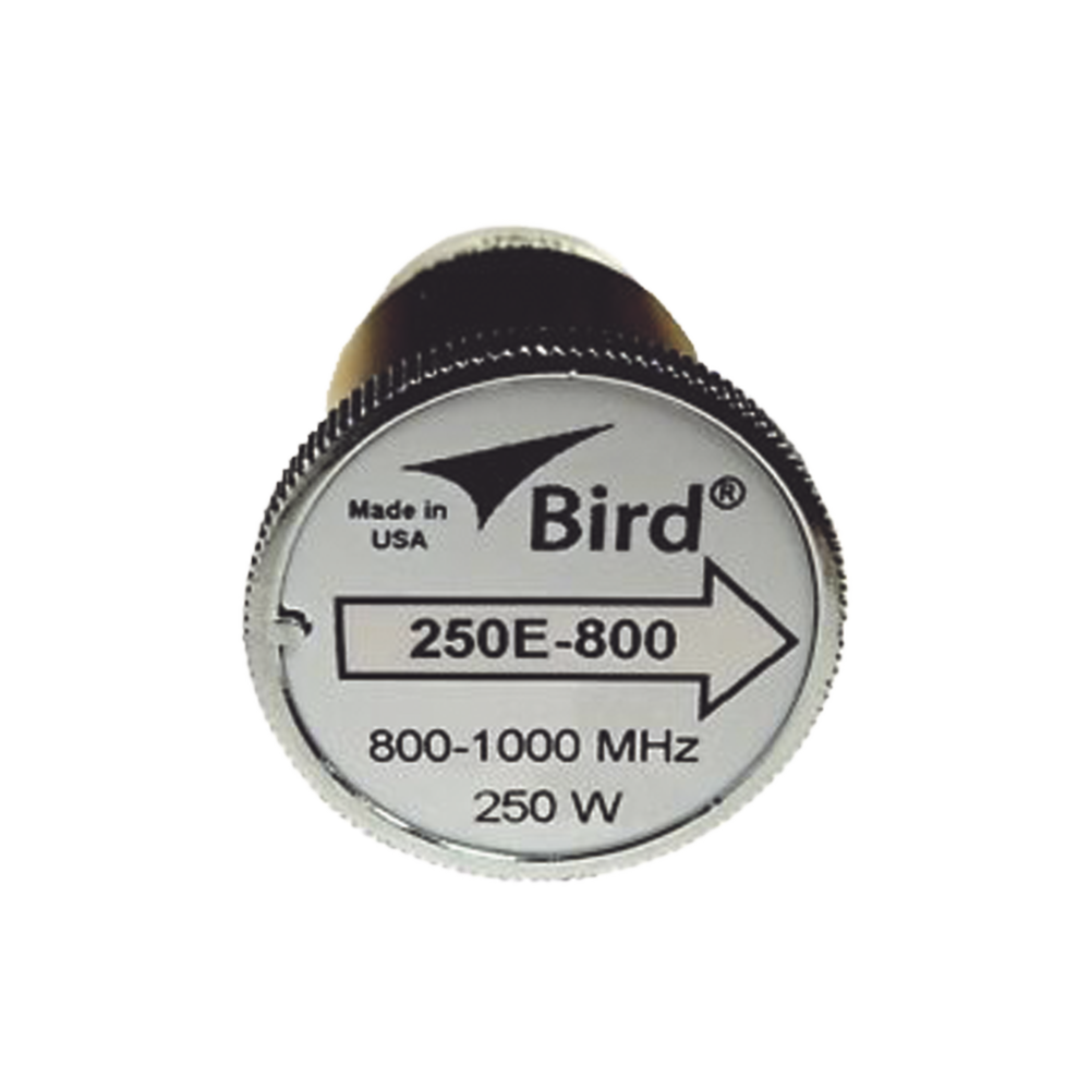 Elemento de 250 Watt en Línea 7/8" para Wattmetro BIRD 43 en Rango de Frecuencia de 800 a 1000 MHz.