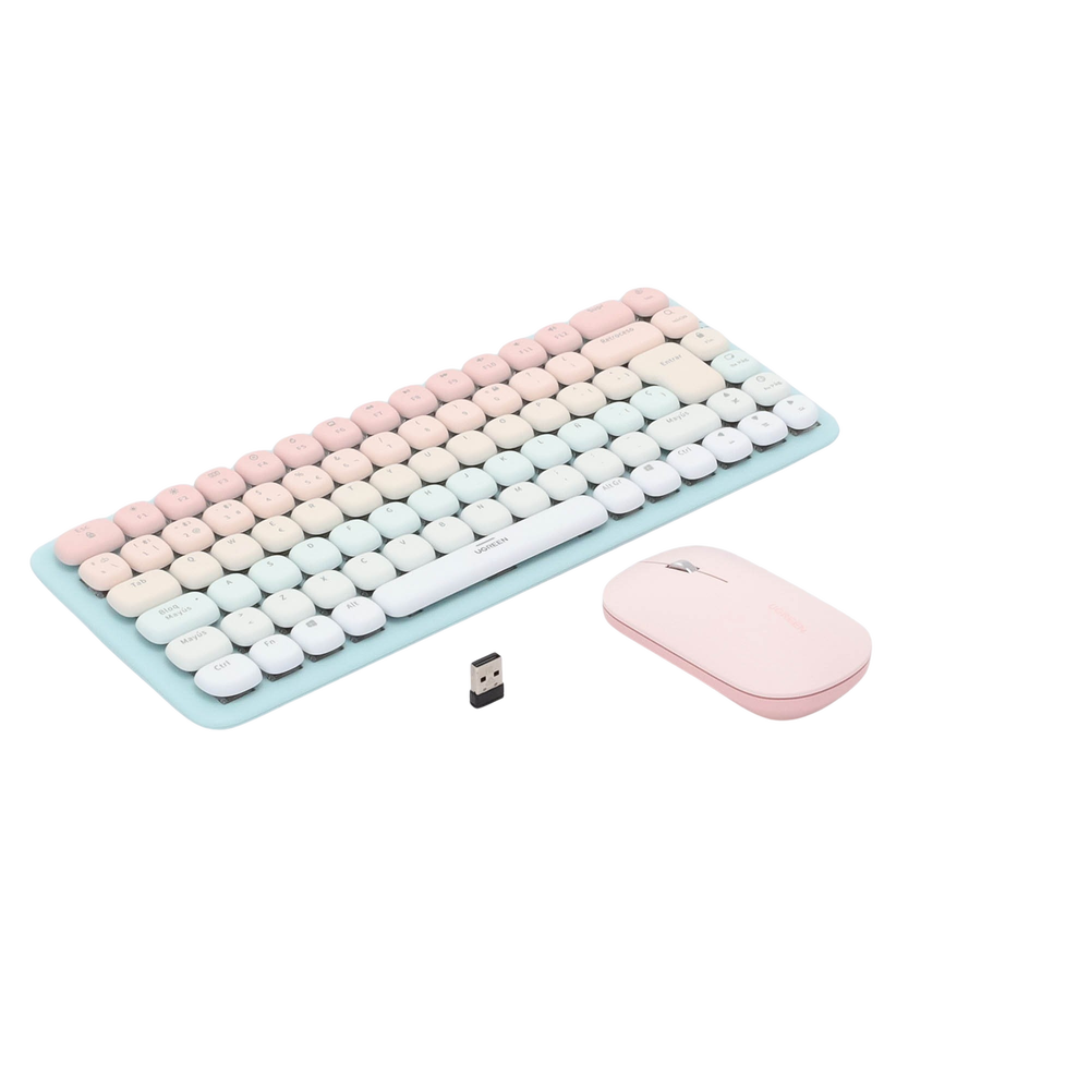 Paquete de Teclado y Mouse | 85 teclas en Español | Bluetooth y 2.4GHz | Mouse Ambidiestro | Sensor de DPI ajustable | Efectos de Iluminación del Teclado | Amplia compatibilidad | Color Rosa. - Image 3