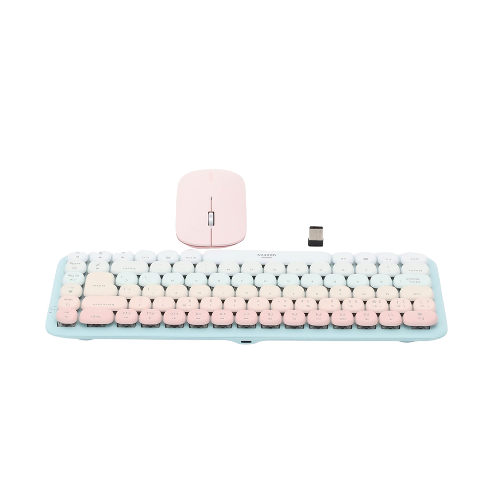 Paquete de Teclado y Mouse | 85 teclas en Español | Bluetooth y 2.4GHz | Mouse Ambidiestro | Sensor de DPI ajustable | Efectos de Iluminación del Teclado | Amplia compatibilidad | Color Rosa. - Image 4