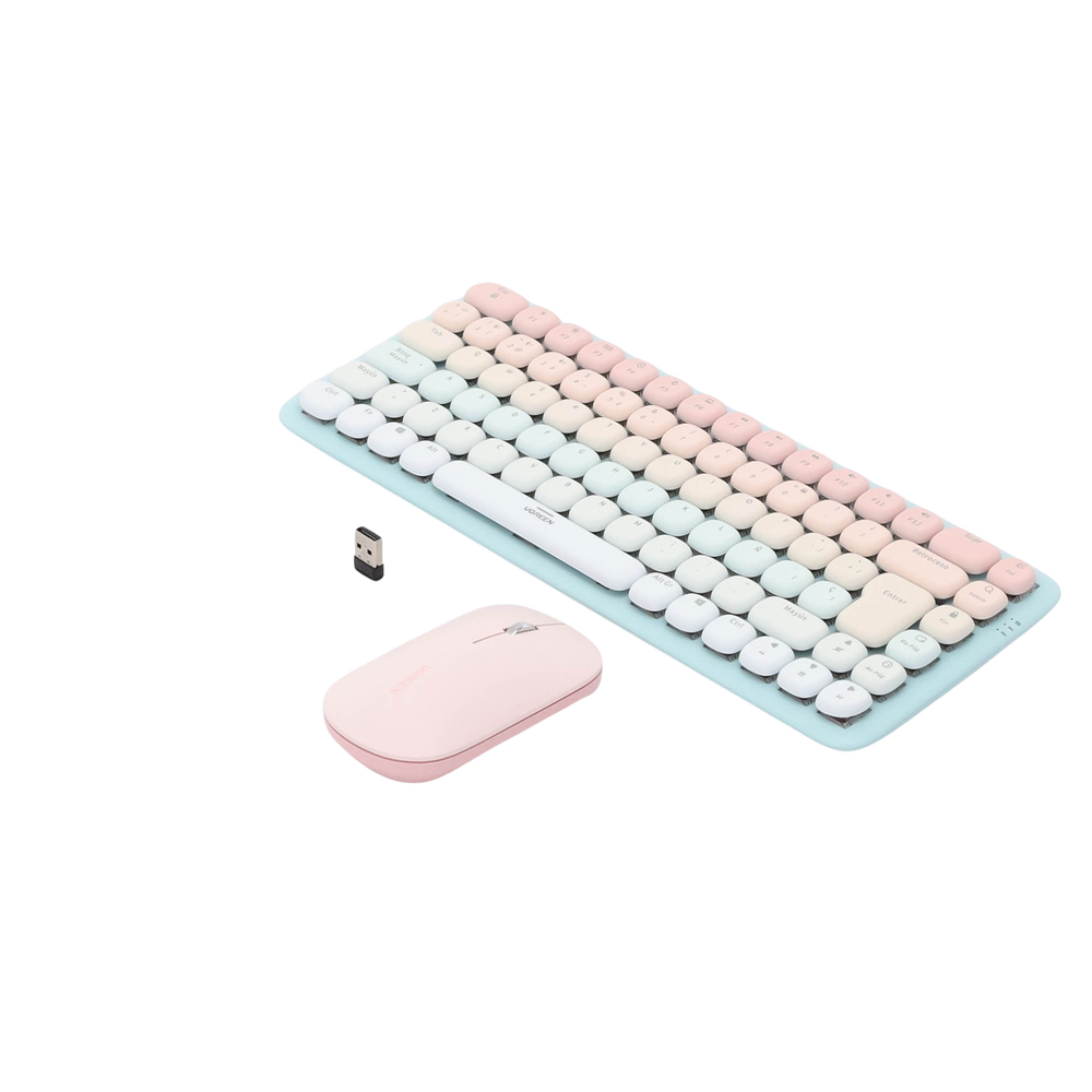 Paquete de Teclado y Mouse | 85 teclas en Español | Bluetooth y 2.4GHz | Mouse Ambidiestro | Sensor de DPI ajustable | Efectos de Iluminación del Teclado | Amplia compatibilidad | Color Rosa. - Image 5
