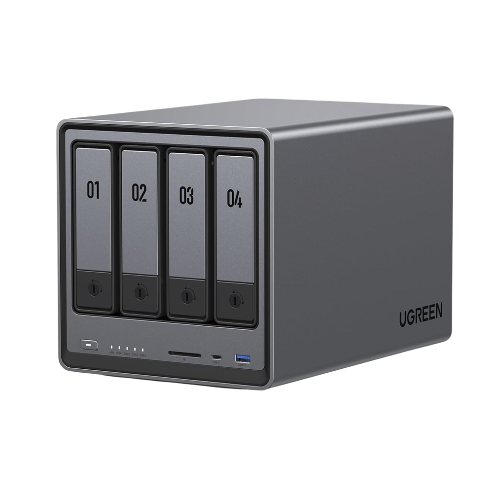 NASync DXP4800 | SO UGOS Pro | Intel N100 12th Gen Intel® Quad Core™ | 4-Bahias (SATA) hasta 96TB | 2* M.2 SSD hasta 16TB| 8GB DDR5 (Exp. a 16GB) | 2.5Gb Dual Ethernet | HDMI 4K | 2* USB2.0 | 1*USB 3.2Gen | 1* USB 3.2Gen2 | 1*USB-C 3.2Gen2 | SD