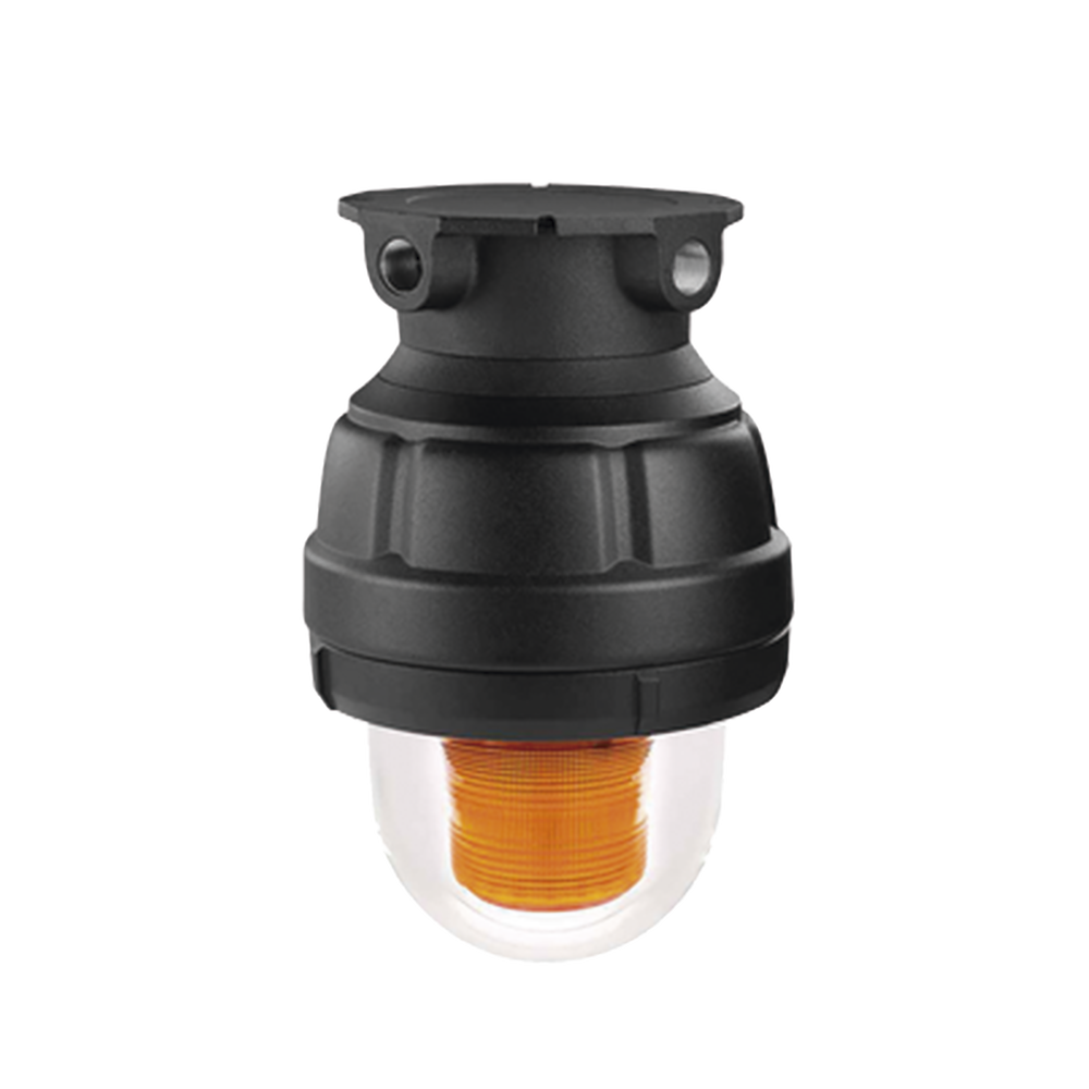 Luz de Advertencia LED color Ámbar a prueba de explosión para uso en Clase I, Div. I, Grupos C y D; Clase I, Div. 2, Grupos A, B, C y D; Clase II, Div. 1, Grupos E, F y G; Clase III, no incluye Montaje