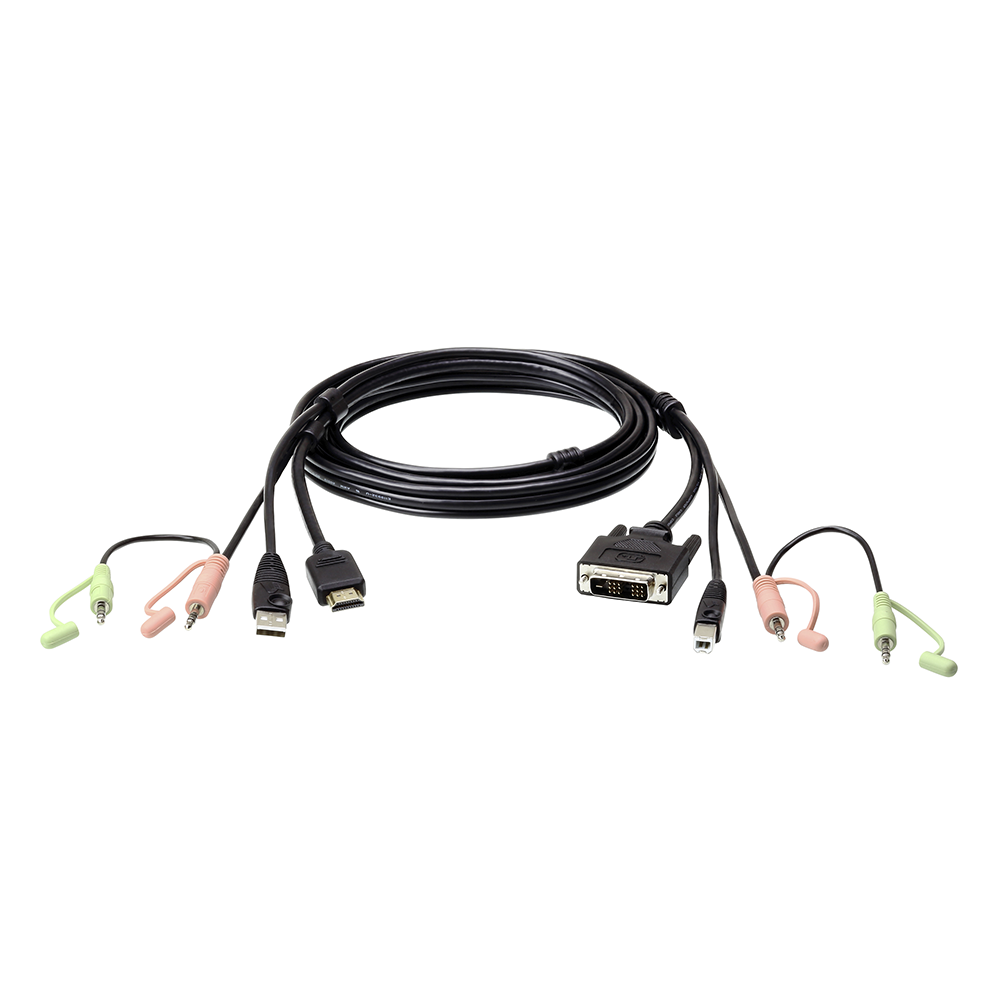 Cable KVM HDMI a DVI-D USB con audio de 1,8 m