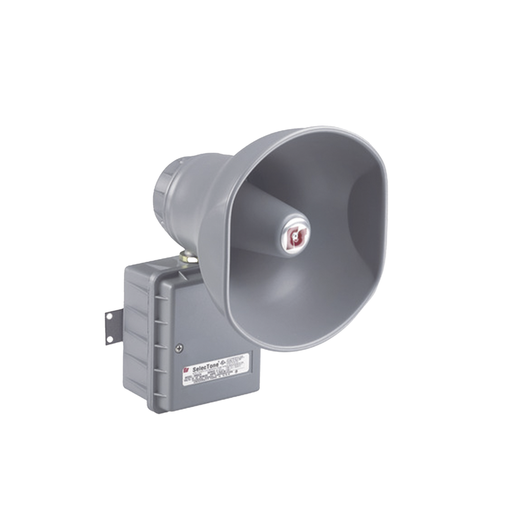 Altavoz amplificado  SelecTone® de 15 W, para ubicaciones peligrosas Aprobado por CSFM y listado UL y cUL , 120 Vca, gris