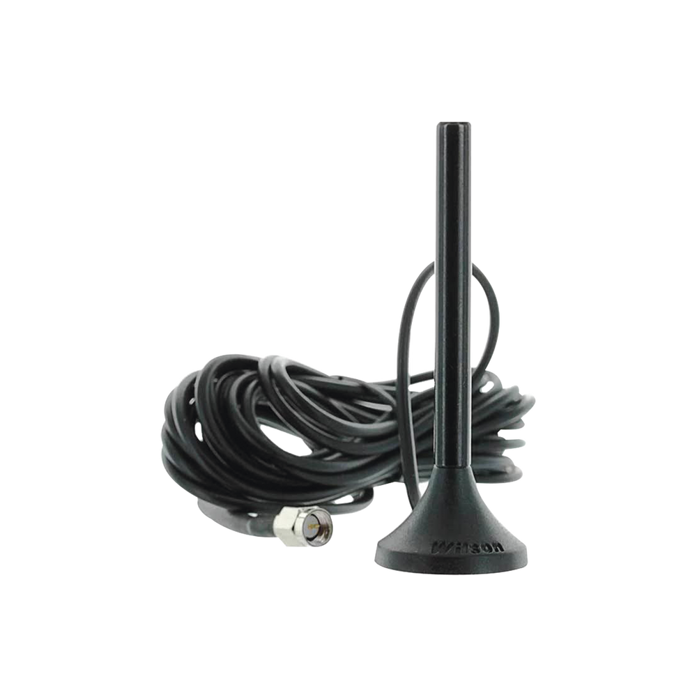 Antena Mini de Montaje Magnético, con cable RG174 y conector SMA macho | Rango de Frecuencias 700-960 MHz, 1710-2270 MHz | Ganancia Máxima 3.1 dB