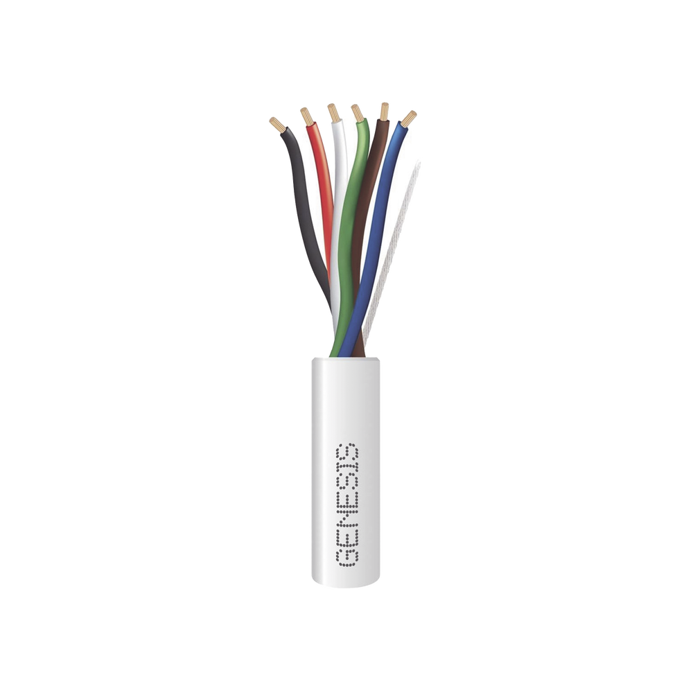 Carrete de 305 Metros (1000 Pies) / Cable de Cobre / 6 x 18 AWG / Plenum / Para Interior / Color Blanco / Para Aplicaciones de Alarmas de Intrusi?n/Control de Acceso/ Automatizaci?n / Interfonos y Tv Porteros