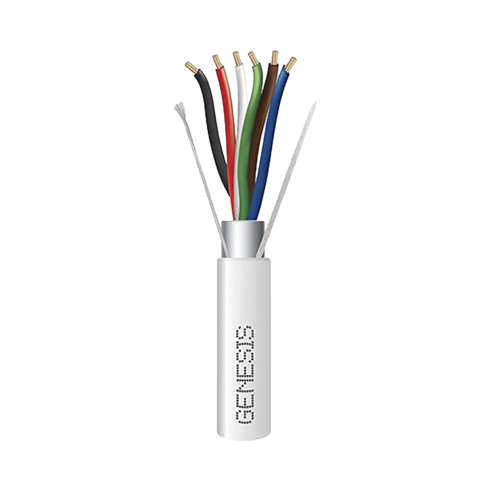 Carrete de 305 Metros (1000 Pies) / Cable de Cobre / 6 x 18 AWG / Plenum / Color Blanco / Blindado / Para Aplicaciones de Alarmas de Intrusi?n / Control de Acceso / Automatizaci?n / Interfonos y Tv Porteros