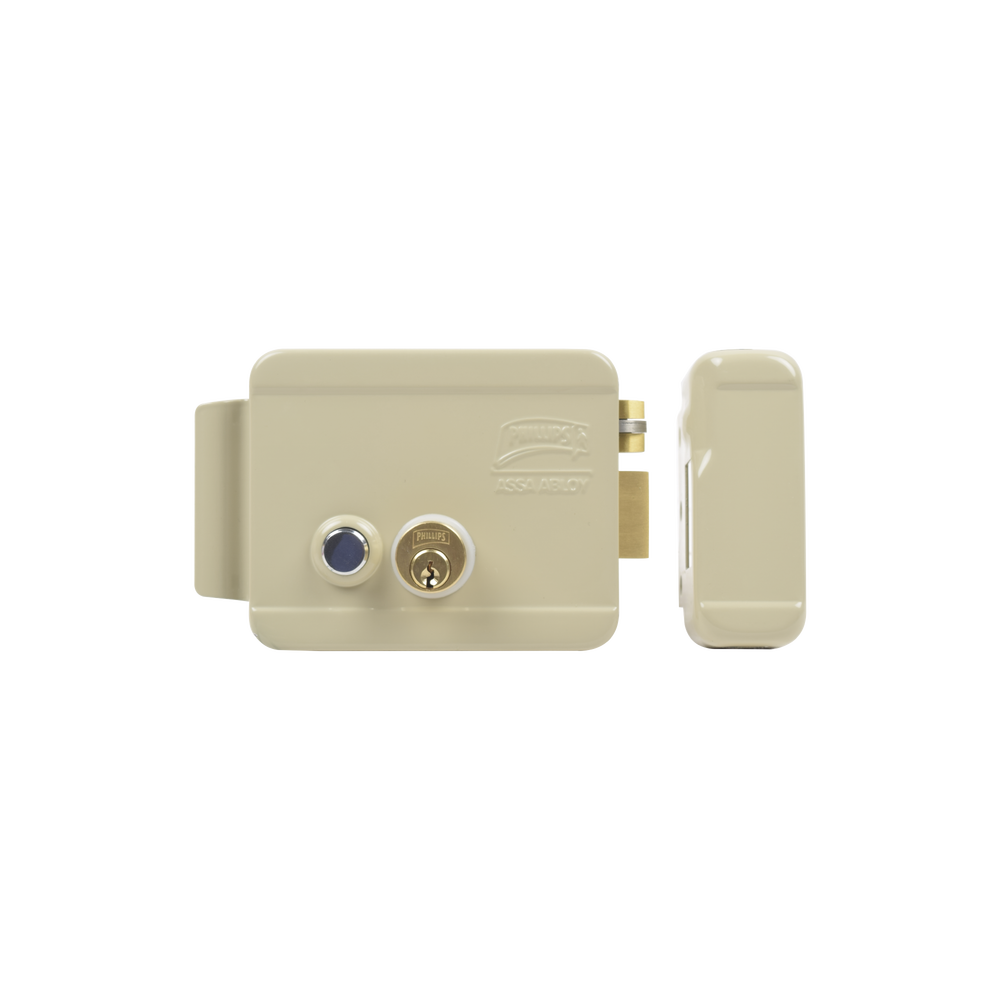 Cerradura Eléctrica / Incluye Llave / Derecha/ Con Botón integrado /Exterior