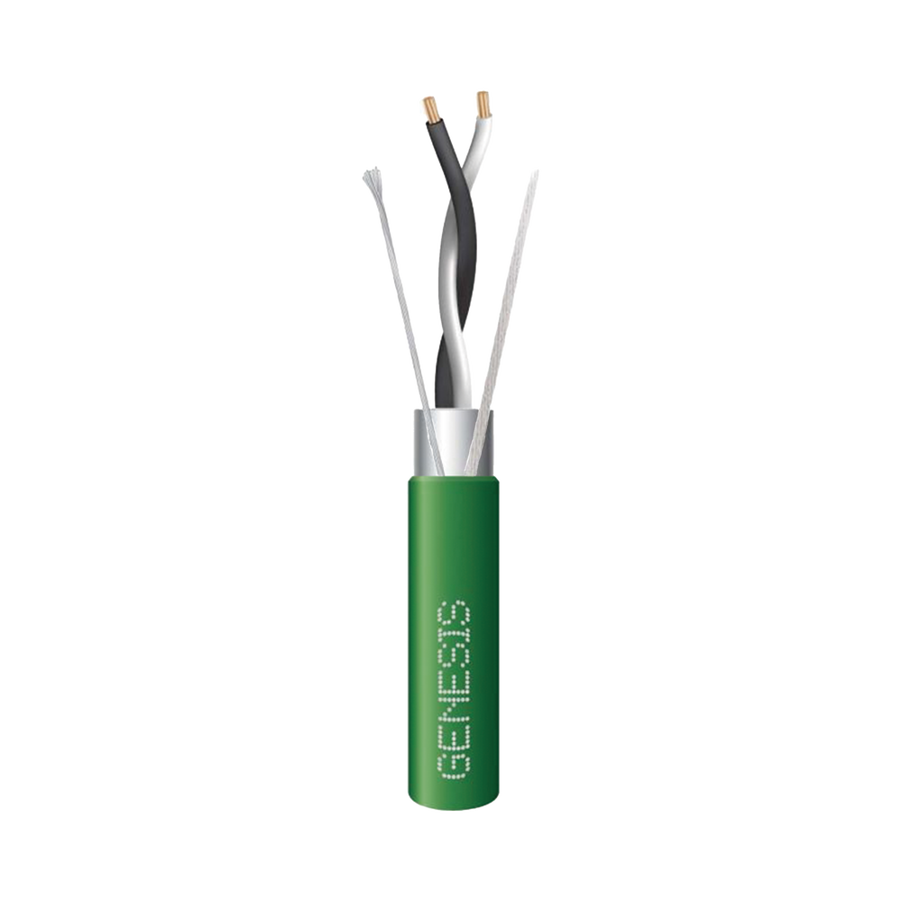 Bobina de 305 Metros (1000 Pies) / Cable 2 x 22 AWG / Color Verde / Blindado / Plenum / Trenzado para Aplicaciones de Transmisi?n de Datos a Alta Velocidad para Automatizaci?n, EIA-485, BACnet y Otros Sistemas de Comunicaci?n