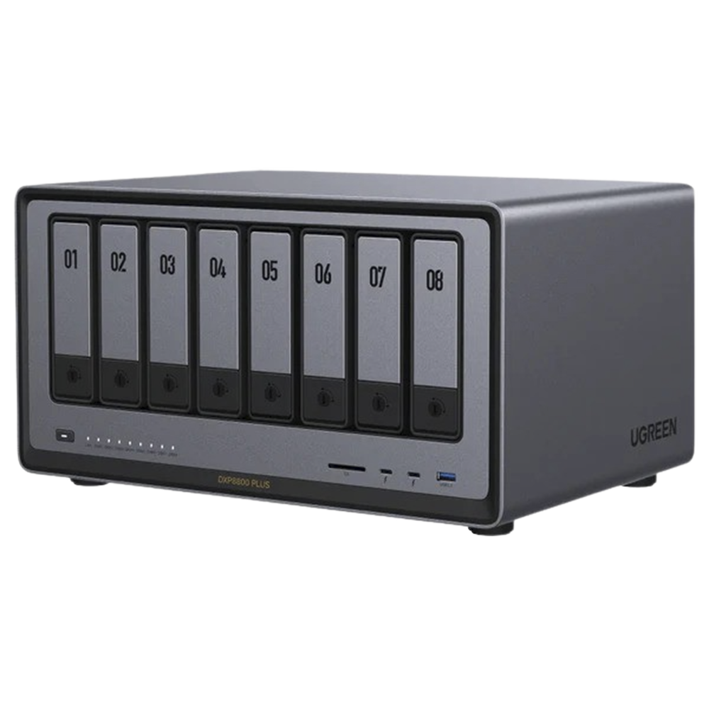NAS UGREEN NASync DXP8800 Plus / Intel Core i5-1235U 10 Núcleos / 8 Bahías SATA + 2 M.2 NVMe / 2 Puertos 10GbE / Thunderbolt 4 / HDMI 8K / DDR5 Expandible 64GB / PCIe 4.0 x4