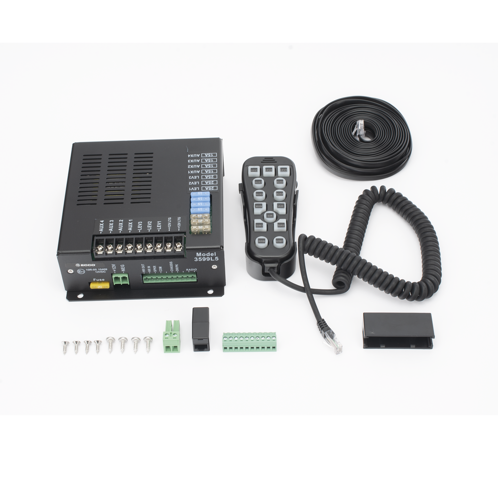 Sirena Vehicular H2 Covert ™ de 200W de Potencia, Con Controlador Unimando de 14 Botones Para Control de Tonos, 7 Salidas Auxiliares y Micrófono - Image 5