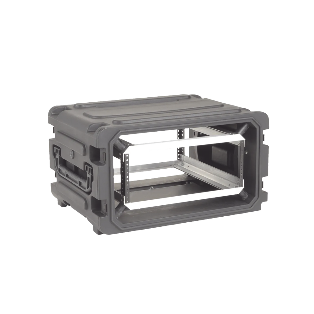 Gabinete Plástico Móvil con Amortiguador con Rack de 19", 4 Unidades.