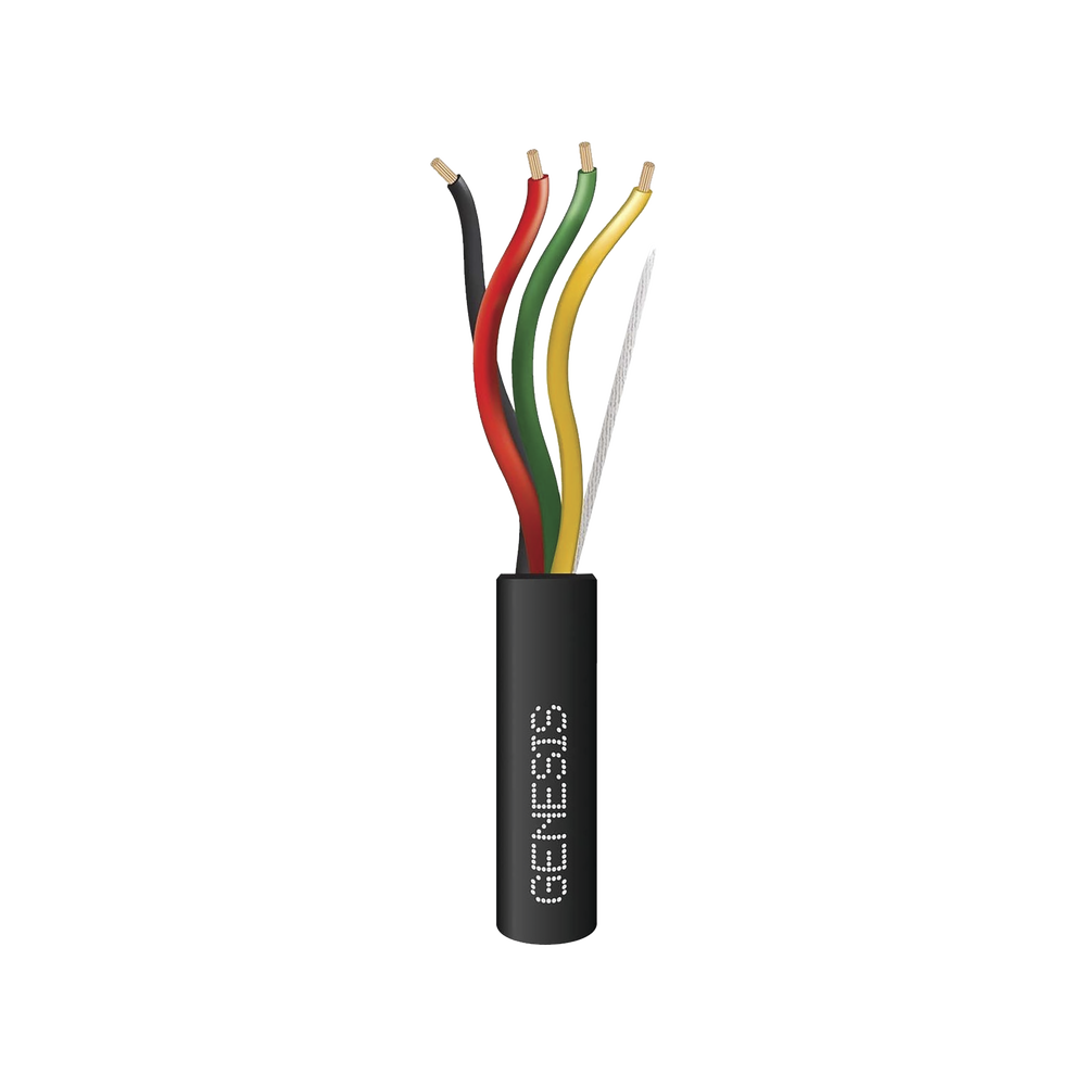 Carrete de Cable de 305 Metros (1000 Pies) / 4 x 14 AWG / Cable Direct Burial / Color Negro / Para Uso en Intemperie / Uso en Aplicaciones en Sistemas de Detecci?n de Incendio y Sistemas de Evacuaci?n