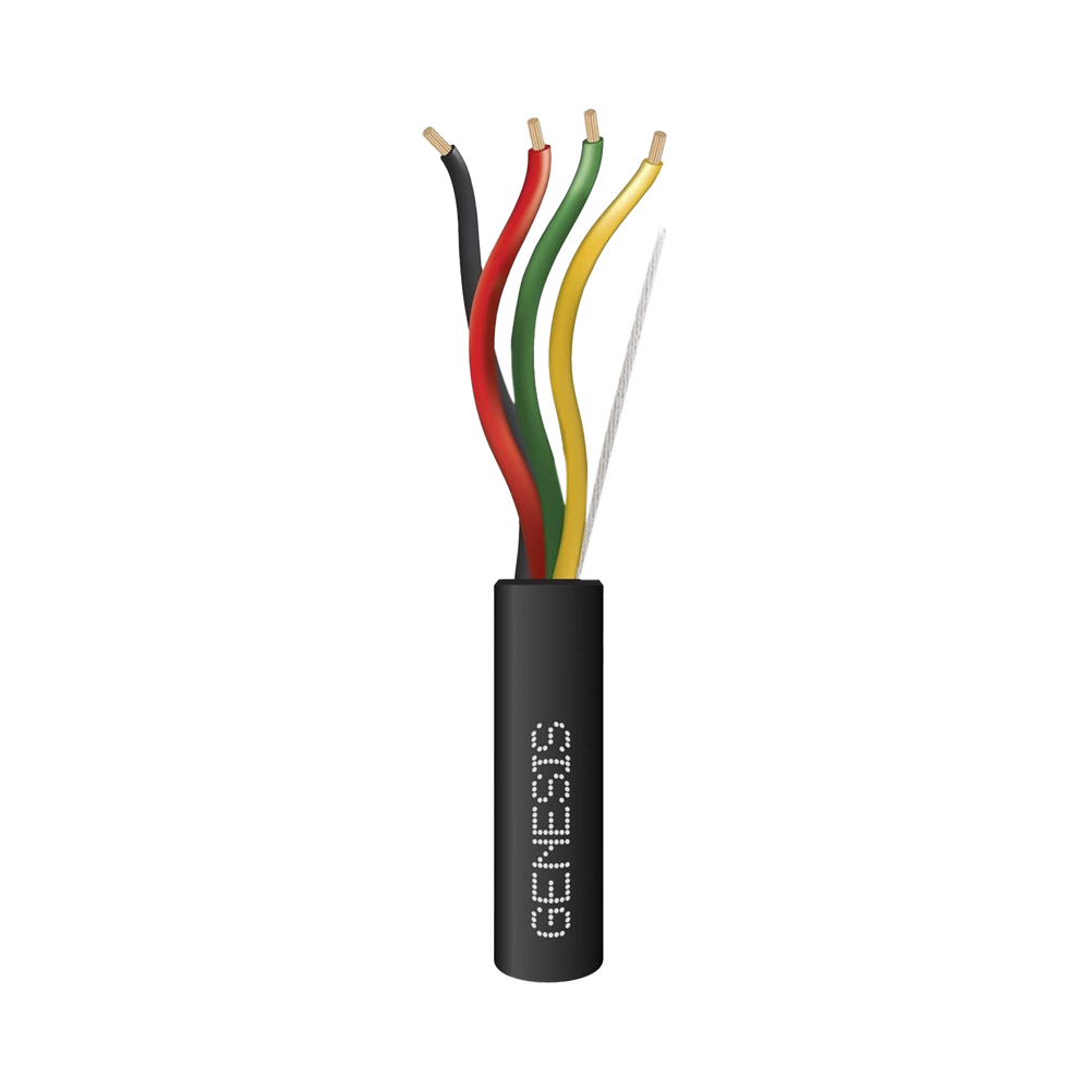 Carrete de Cable 305 Metros (1000 Pies) / 4 x 18 AWG / Cable Direct Burial / Para Uso en Intemperie / Uso en Aplicaciones en Sistemas de Detecci?n de Incendio, Sistemas de Evacuaci?n, Control de Acceso