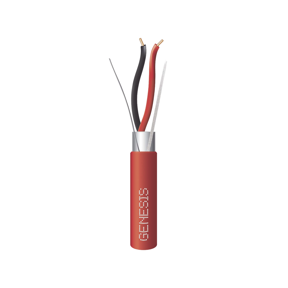 Bobina de 305 Metros (1000 Pies) de Alambre / 2 x 18 AWG / Riser / Blindado / Tipo FPLR / Color Rojo / Para Aplicaciones en Sistemas de Detecci?n de Incendio y Sistemas de Evacuaci?n