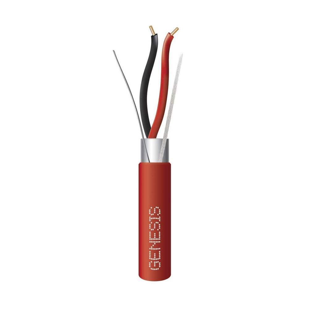 Carrete de 305 Metros (1000 Pies) de Alambre / 2 x 14 AWG / Riser / BLINDADO / Tipo FPLR / Color Rojo / Para Aplicaciones en Sistemas de Detecci?n de Incendio y Sistemas de Evacuaci?n