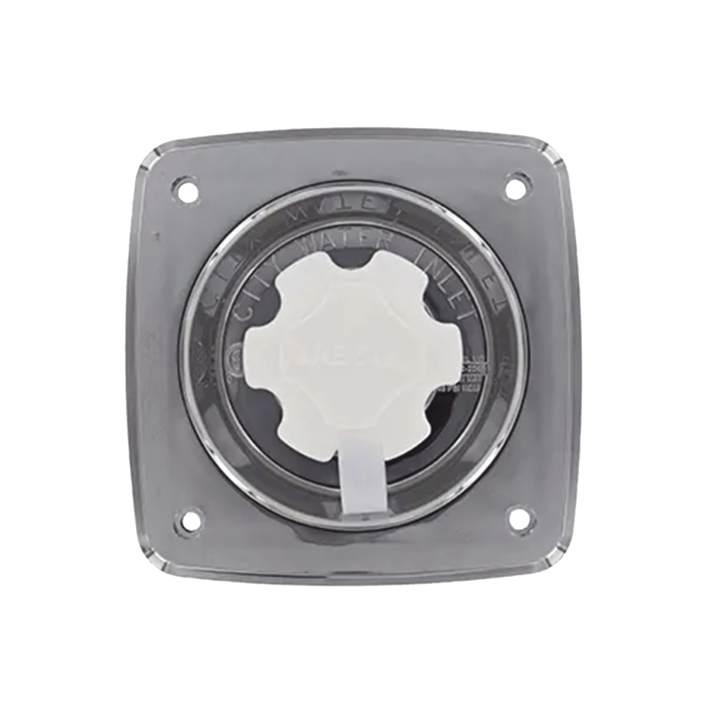 Regulador de presión de agua cromado.