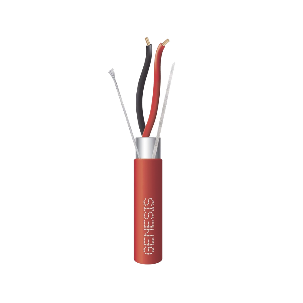 Carrete de 305 Metros (1000 Pies) de Cable / 2 x 14 AWG / Plenum / Blindado / Tipo FPLP / Color Rojo / Para Aplicaciones en Sistemas de Detecci?n de Incendio y Sistemas de Evacuaci?n