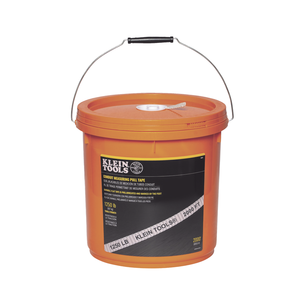 Cinta para Medir Conductos de 609 Metros (2000 Pies) con Resistencia a la Tracci?n de 567 kg en Presentaci?n de Cubeta