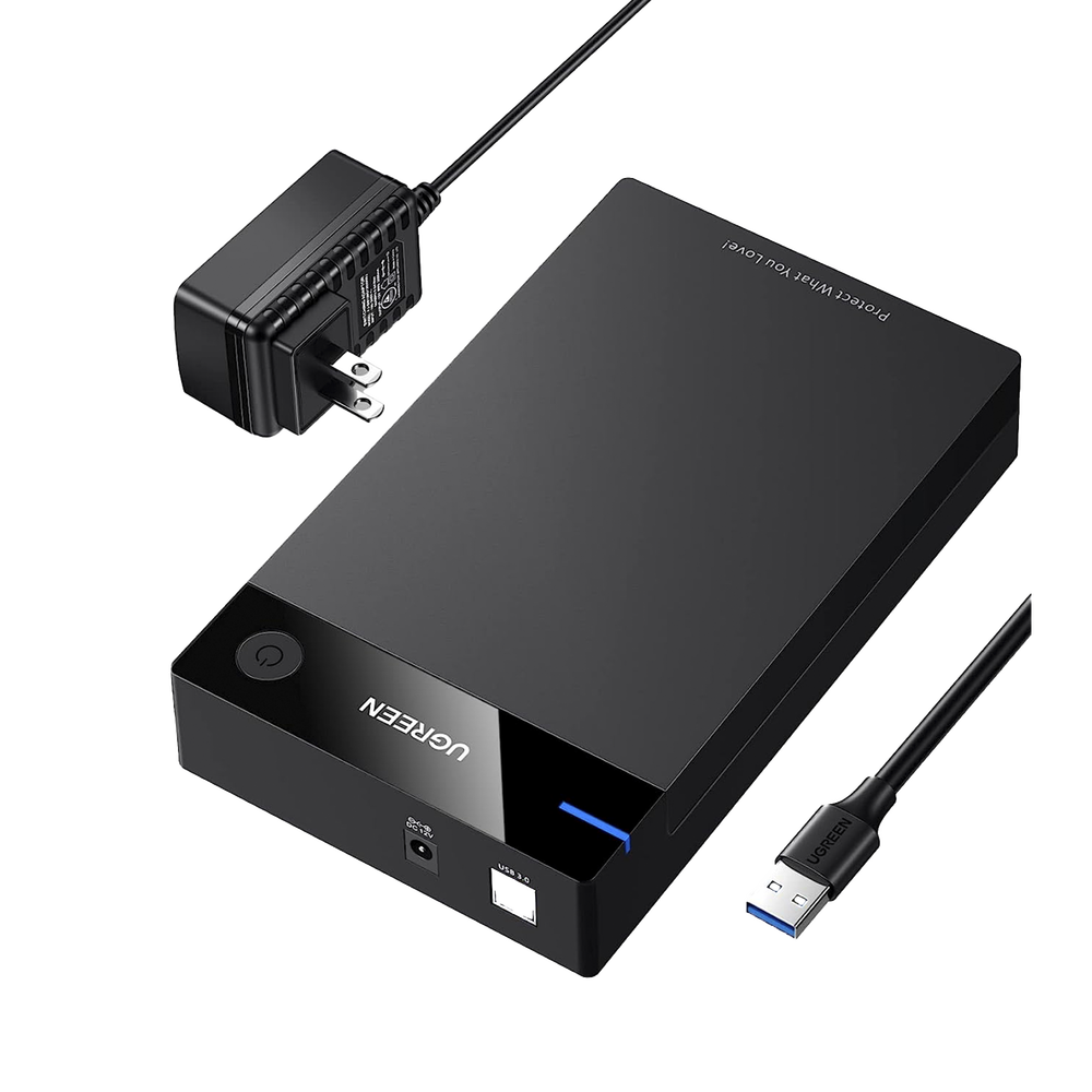 Carcasa de Disco Duro para  3.5" y  2.5" (Enclosure) | Con Cable USB 3.0 | Para HDD 3.5" / SSD 2.5" | SATA I/II/III | UASP | Hasta 16 TB | Compatible con Windows, Linux, Mac OS | No Requiere Controlador | Cable 1m | Incluye Adaptador d