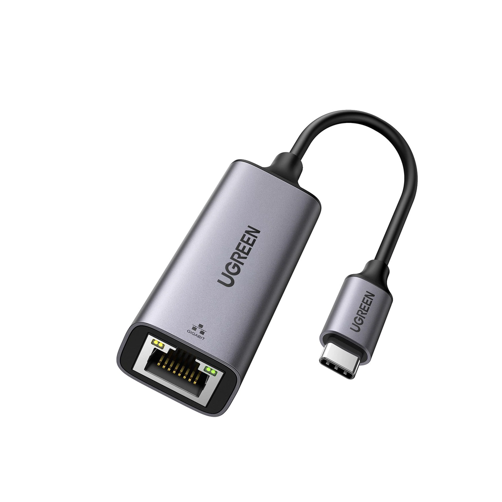 Adaptador de Red USB-C 3.1 (5 Gbps) a RJ45 | Thunderbolt 3 | Admite 10/100/1000 Mbps | Chip Inteligente | Amplia Compatibilidad | Caja de Aluminio | Longitud del cable 10 cm.