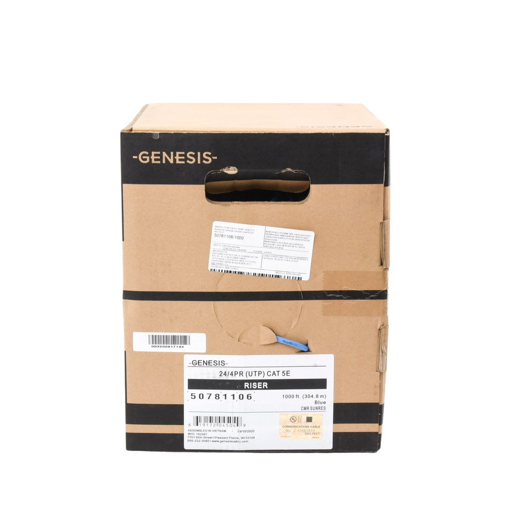 Bobina de 305 Metros (1000 Pies) Cable Par Trenzado Nivel 5 (CAT 5e) / CMR / Color Azul / 4 Pares de Conductores S?lidos de Cobre AWG 24 / Para Aplicaciones de CCTV, Redes de Datos, IP Megapixel, Control RS485 - Image 4