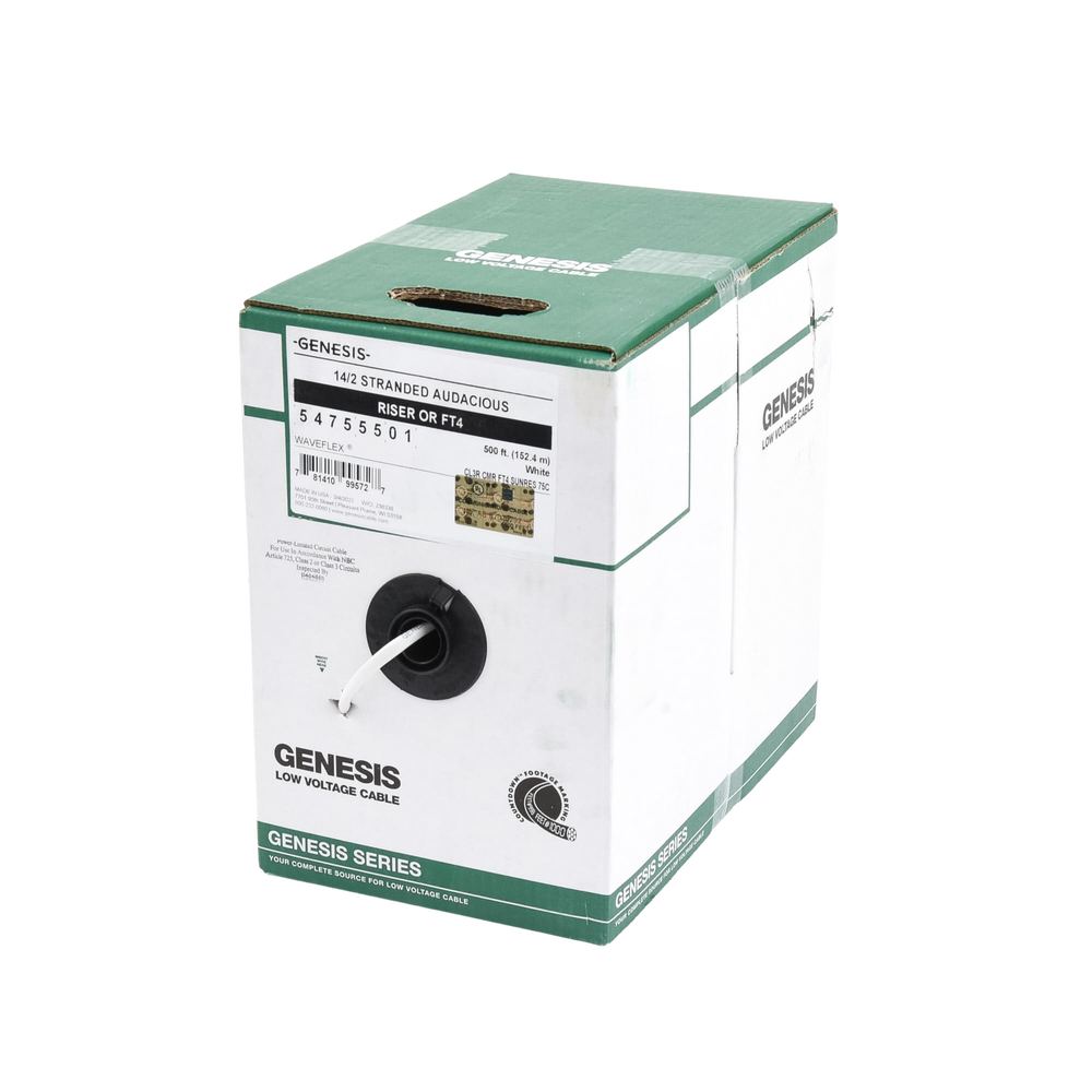 Bobina de 152 Metros (500 Pies) / Cable Audacious / Premium 2 x 14 AWG / Riser / Libre de Oxigeno / Aplicaciones de Audio Profesional - Image 2