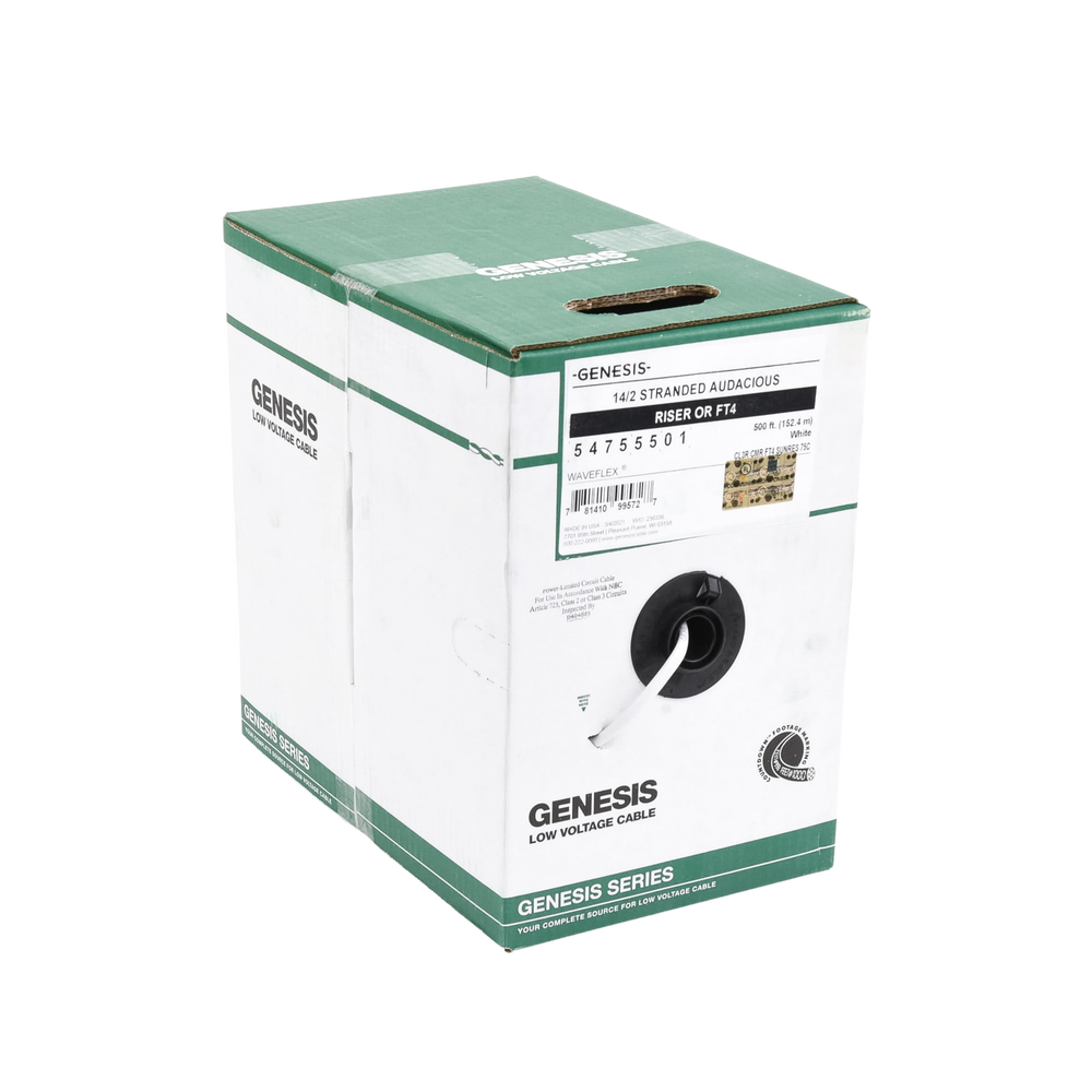 Bobina de 152 Metros (500 Pies) / Cable Audacious / Premium 2 x 14 AWG / Riser / Libre de Oxigeno / Aplicaciones de Audio Profesional - Image 3