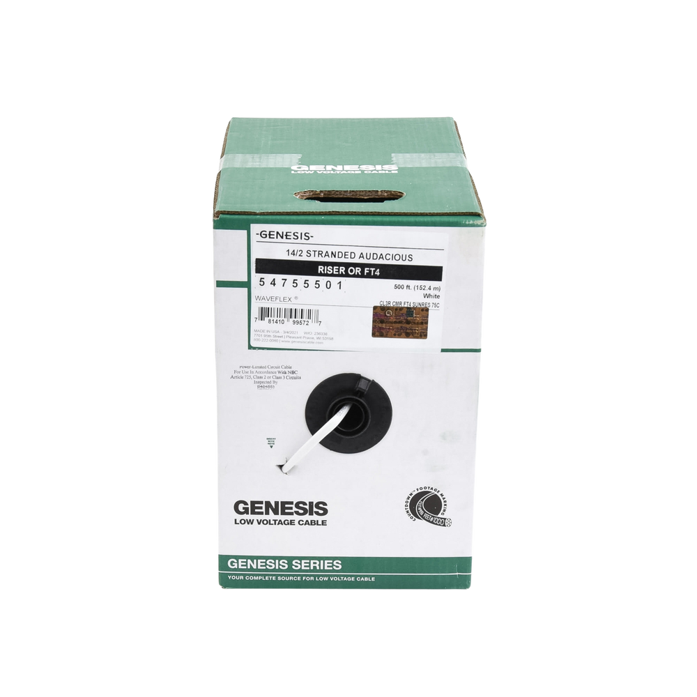 Bobina de 152 Metros (500 Pies) / Cable Audacious / Premium 2 x 14 AWG / Riser / Libre de Oxigeno / Aplicaciones de Audio Profesional - Image 4