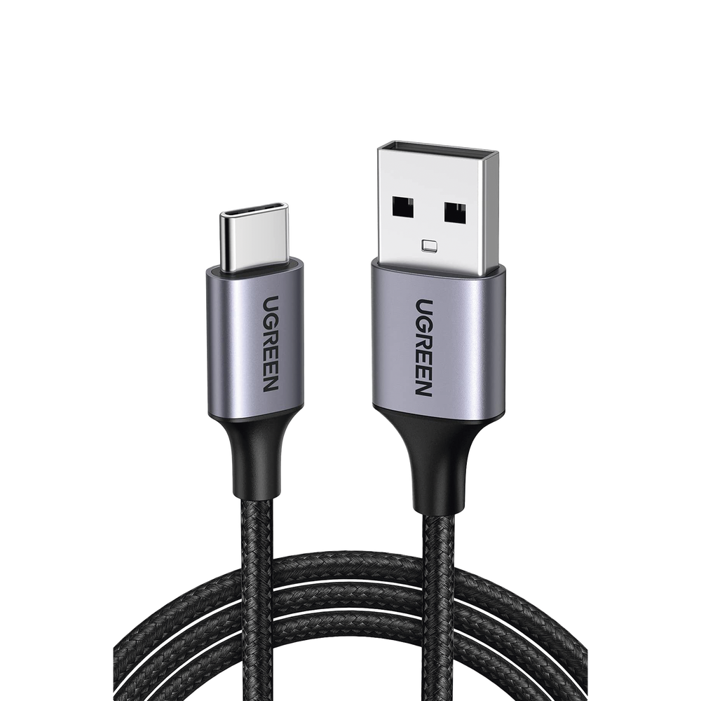 Cable USB-A a USB-C | 1 Metro (3.28 Pies) | Transferencia de Datos de 480 Mbps | Carga R?pida | QC 4.0/3.0/2.0 | FPC | AFC | Protecci?n Integrada | Caja de Aluminio | Nylon Trenzado | Color Negro