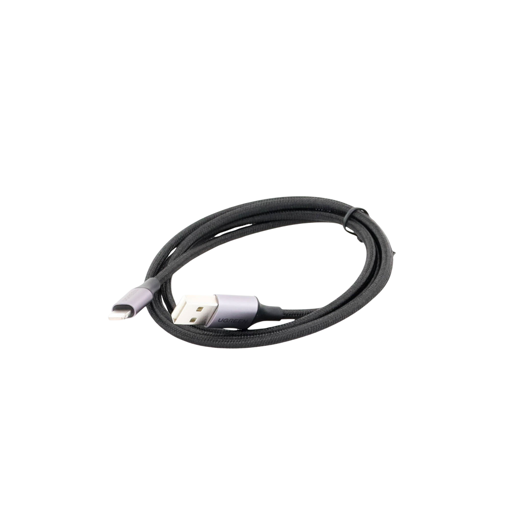 Cable USB-A a Lightning | 1 Metro (3.28 Pies) | Certificado MFi | Carga R?pida 5V/2.4 A | 480 Mbps | Conector C94 | Adecuado para iPhone, iPad y iPod | Protecci?n Integrada | Caja de Aluminio | Nylon Trenzado | Color Negro - Image 2