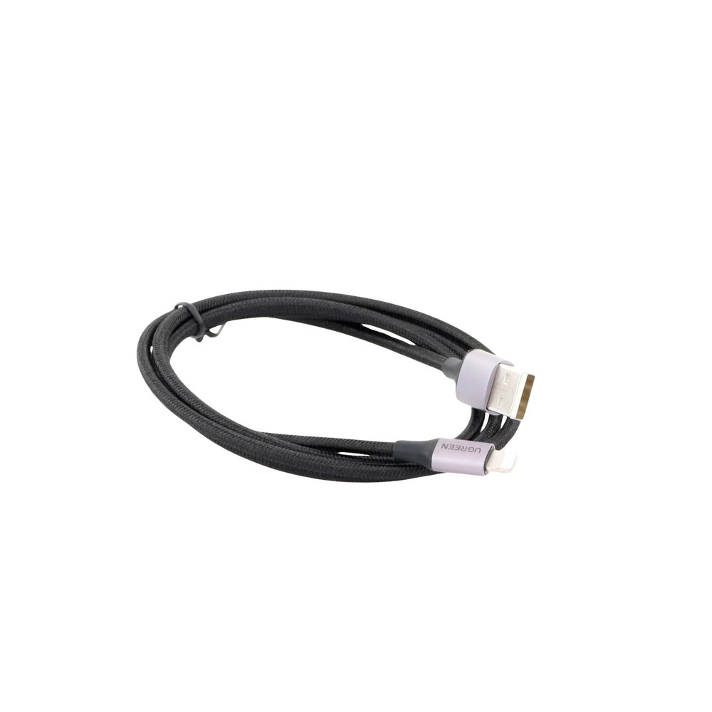 Cable USB-A a Lightning | 1 Metro (3.28 Pies) | Certificado MFi | Carga R?pida 5V/2.4 A | 480 Mbps | Conector C94 | Adecuado para iPhone, iPad y iPod | Protecci?n Integrada | Caja de Aluminio | Nylon Trenzado | Color Negro - Image 3
