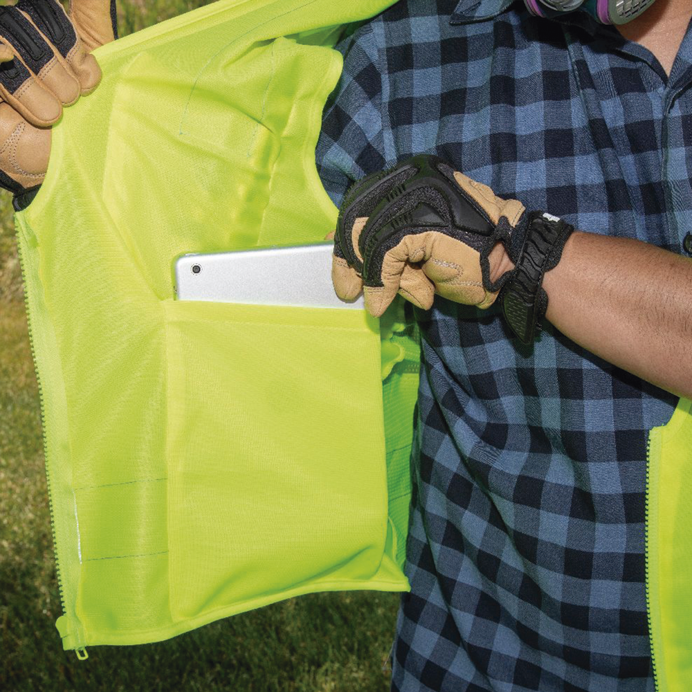 Chaleco de seguridad reflectante de alta visibilidad, mediano/grande. Con múltiples bolsillos de diferente capacidad - Image 5